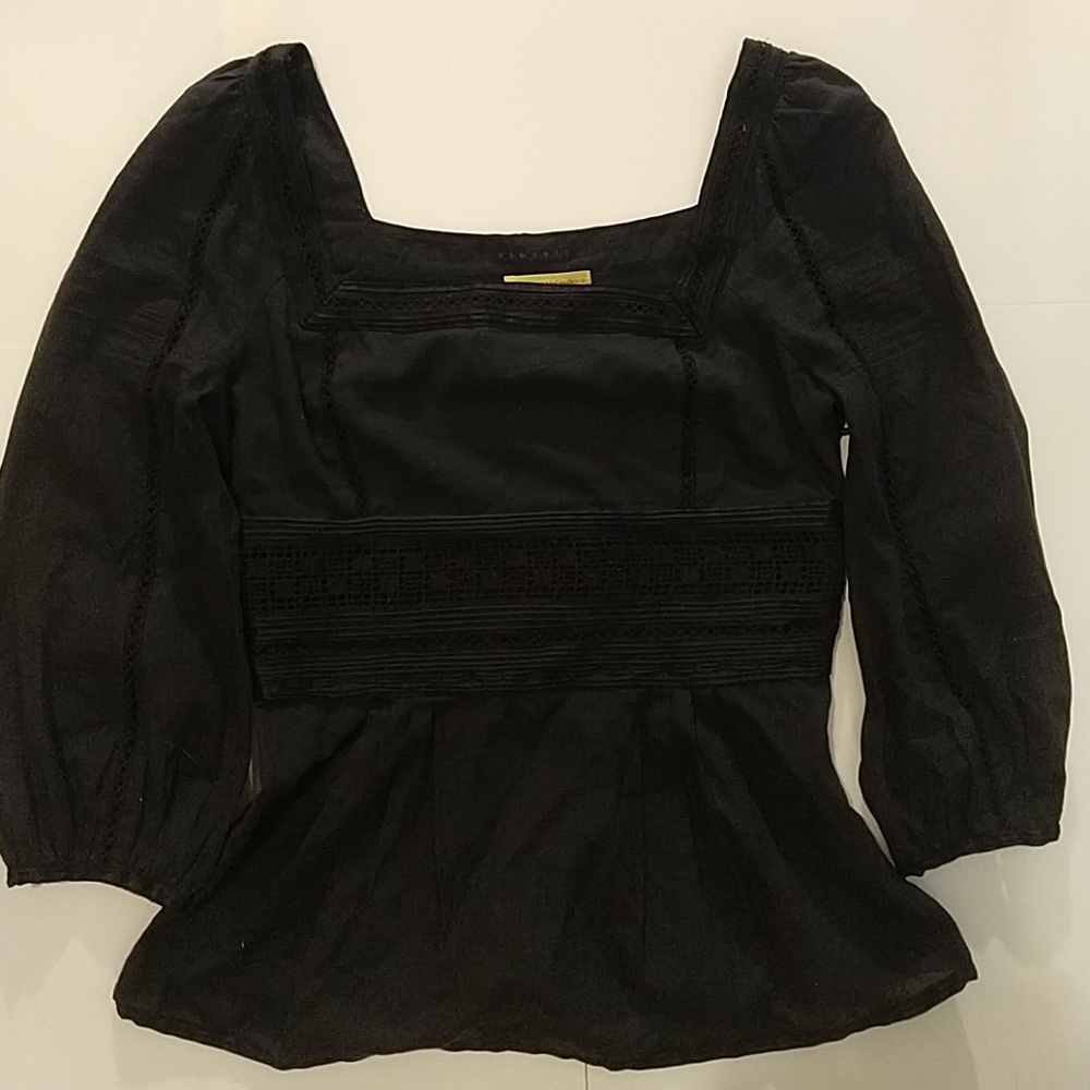 Catherine Malandrino Black peasant top